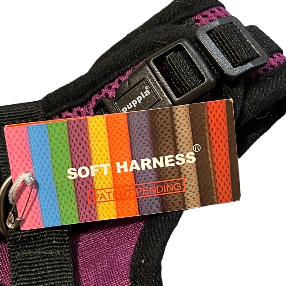 🌟NWT🌟 PUPPIA Soft Dog Harness in Purple and Black